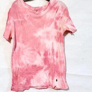 Ralph Lauren Pink Shirt Size Large Tee Shirt T-Shirt Barbiecore Blouse Tie Dye